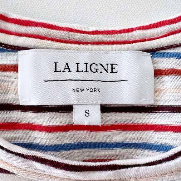 La Ligne Stripe Shrunken Tee Size Small - Picture 5 of 9